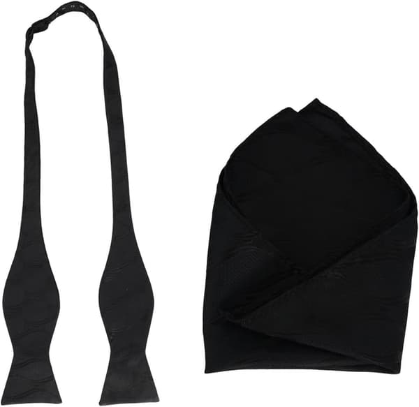 TS02 butterfly til mænd med lommetørklæde og Gr. one size, sort -