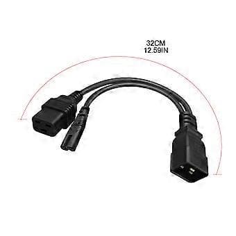 IEC320 C20 til C7+C19 Y-Type Splitter Strømkabel, IEC 320 C20 Hann til C7+C19 Hunn Strømadapterkabel