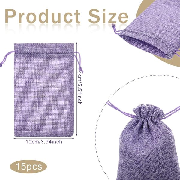 15 st - Jute Dragskopåsar - Dragskopåse - Presentpåse - Förvaringspåse - Presentförpackning - Smyckespåse Juteväskor - Juteväskor