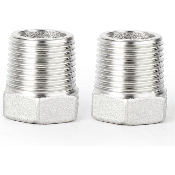 2 stk. 1/2\" han til 1/4\" hun BSP røradapterkobling 304 rustfrit stål