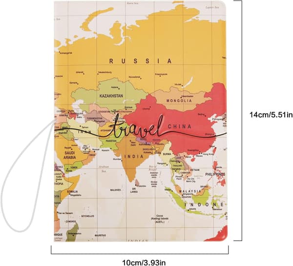Slim World Map Personalized Travel Passport Cover Ace