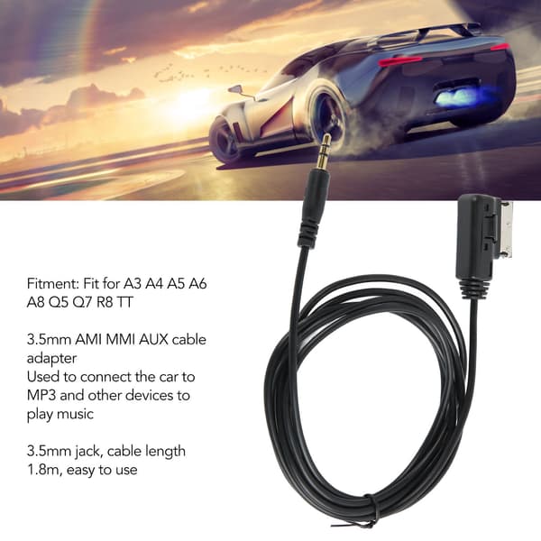 DC3.5mm til AMI MMI AUX-kabel lydkabel musikk-grensesnittadapter for A3 A4 A5 A6 A8 Q5 Q7 R8 TT