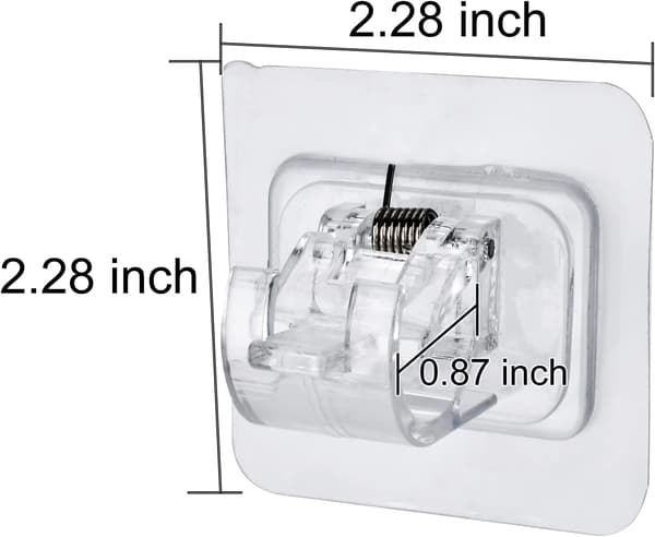 Curtain Rod Brackets 4-pack No Drilling Self-Adhesive Heavy Duty Wall Mounted Hooks for Home Window Curtains Clear