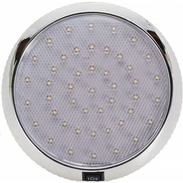 12V LED RV Dome Light for Interior - Caravan Lighting with ON/OFF Switch - 46 LEDs for Reading