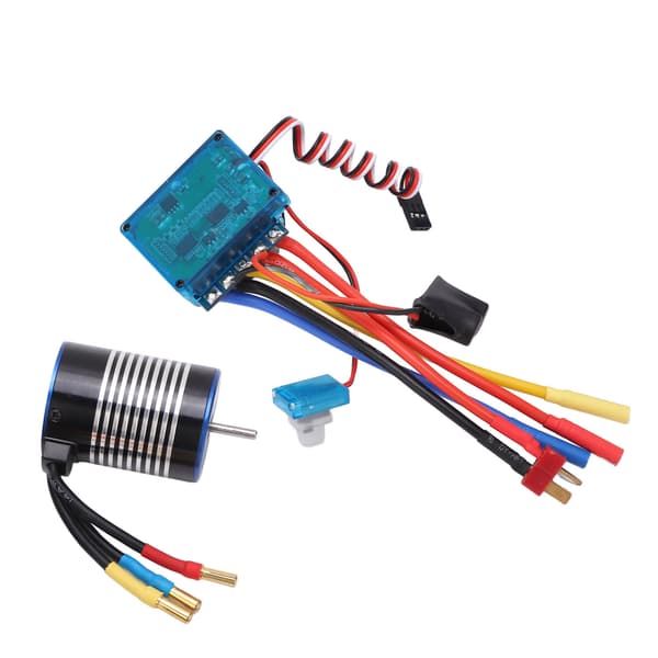 Hobbyfans 3650 Motorsæt 4300KV med 60A Programmerbar Børsteløs ESC Combo Sæt til 1/10 RC Bil