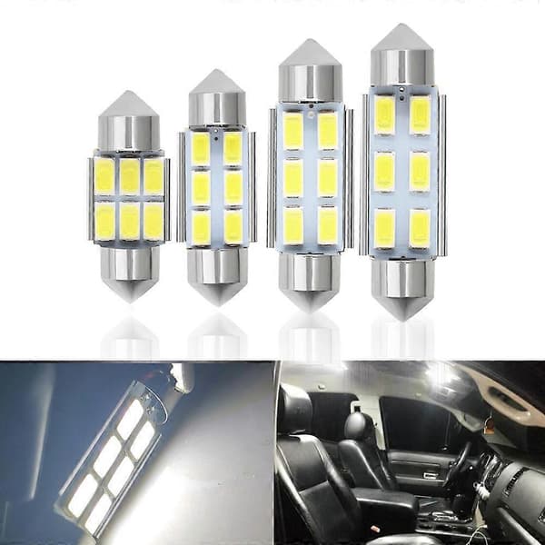 4x LED 31mm 5630 SMD LED Bulb Dome Festoon C5w LED DC 12V White Car