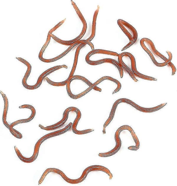 100-pak 8 cm 0,4 g Røde Orme Regnorme Imitation, Fiskeduftende Bløde Lokkemidler, Larver