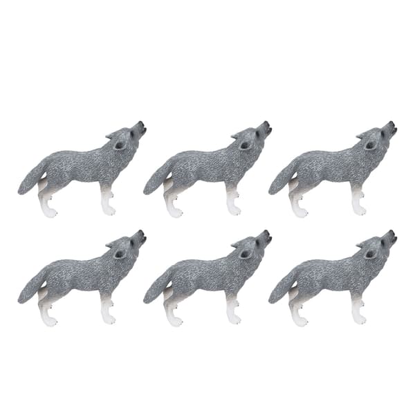 6 Pcs Wolf Figures, Lifelike Educational Arctic Wolf Animal Models for Collection Gifts, Cake Decorations