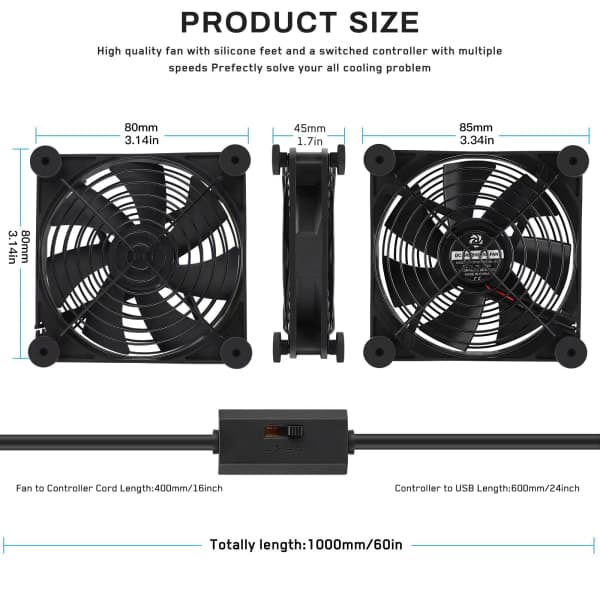 TG 80mm fläkt USB-driven fläkt Tyst datorkylning 5v fläkt kompatibel