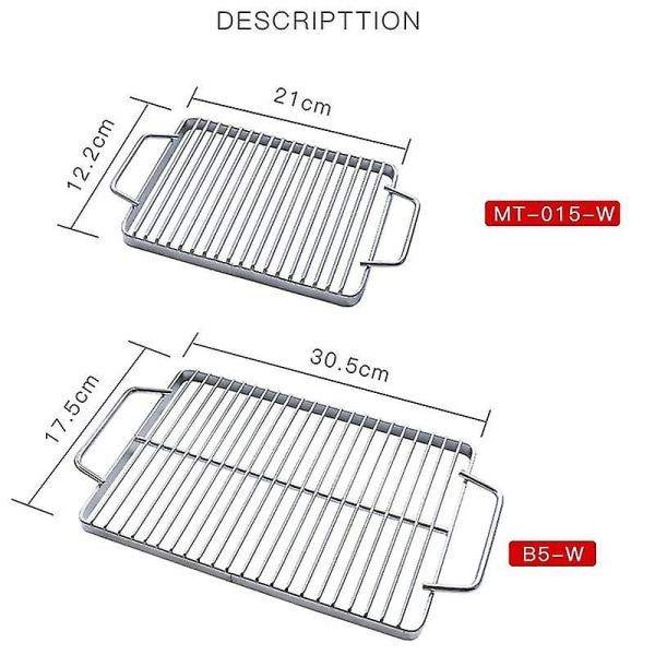 Grill BBQ Grillnet Rustfrit Stål Stativ Gitter til Grillning