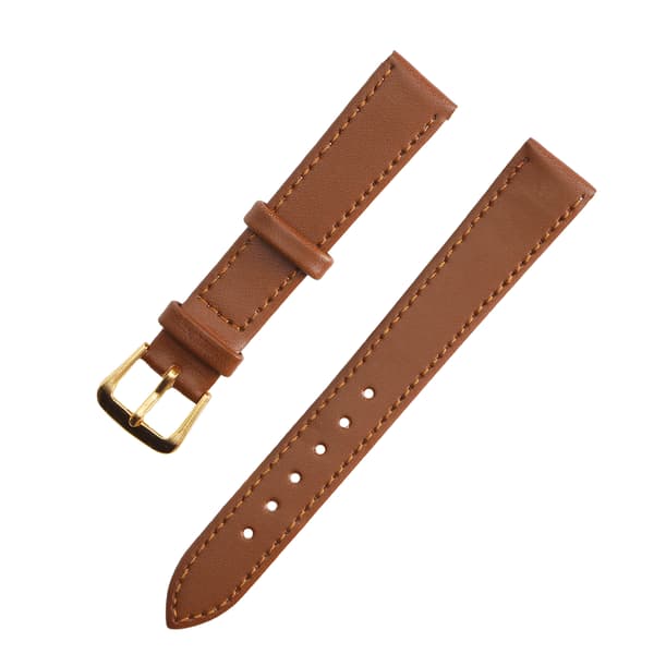 Unisex Universal Watch with Buckle PU Leather Replacement Strap Accessory Brown 16mm / 0.63in
