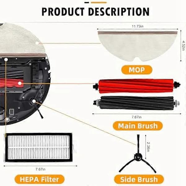 Replacement Accessory Kit Compatible for Q8 Max /Q8 Max +/Q5 Pro/Q5 Pro+ Vacuum Cleaner