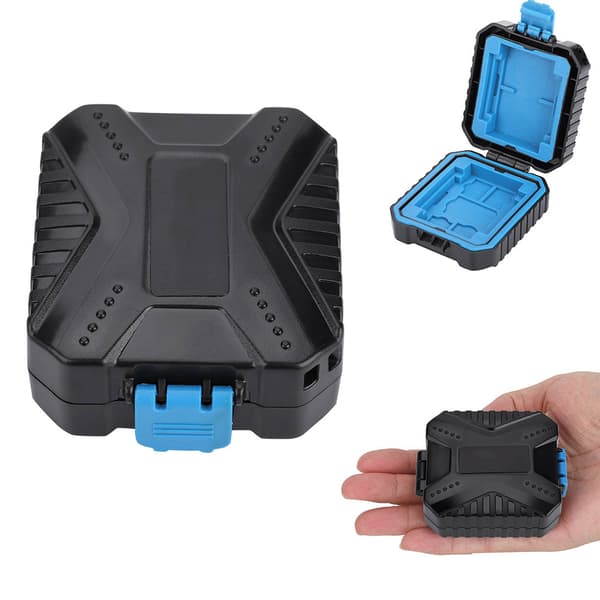 Portable Black Waterproof Memory Card Protective Case Travel Holder for SD TF Cards