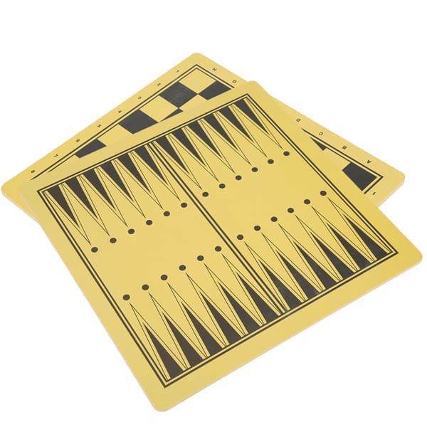 2 stk. dobbeltsidig sjakkbrett i tre, backgammon, tilbehør til doble sjakkbrett