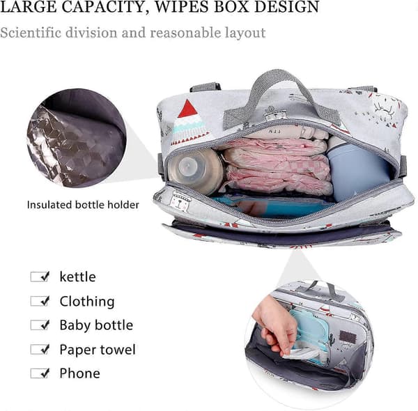 Stroller Bag & Stroller Organizer, Large Stroller Storage with Deep Cup Holder (Light Grey)