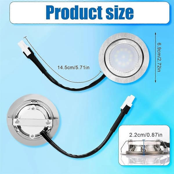 2 Pieces Range Hood Lights, LED Replacement Lamp for Stainless Steel Range Hood, Recessed