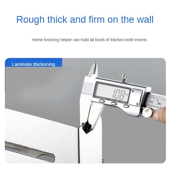 Kitchen Utensil Holder and Tool Holder Kitchen Organizer Knife Chopstick Holder for Wall Kitchen Accessories Props Silver L Silver L