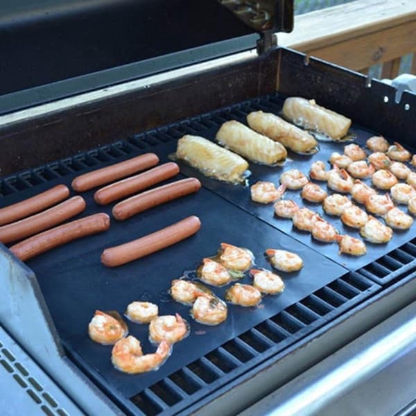 3x BBQ grillmatte | Gjenbrukbar | BBQ-tilbehør | BBQ-trekk | BBQ-grillmatte | BBQ-matte | Farsdagsgaver