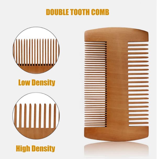 Set, Boar Bristle Beard Brush, Pocket Comb, Portable Hair Comb for Combing Beard Hair, Removing Debris, Massaging Face-FA-