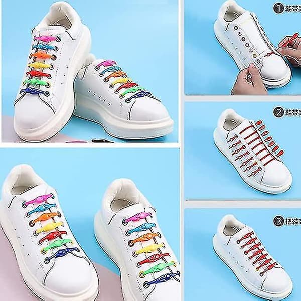 36 stk. Slip-on snørebånd uden snøring til børn og voksne - Elastiske snørebånd uden slips - Perfekt gave