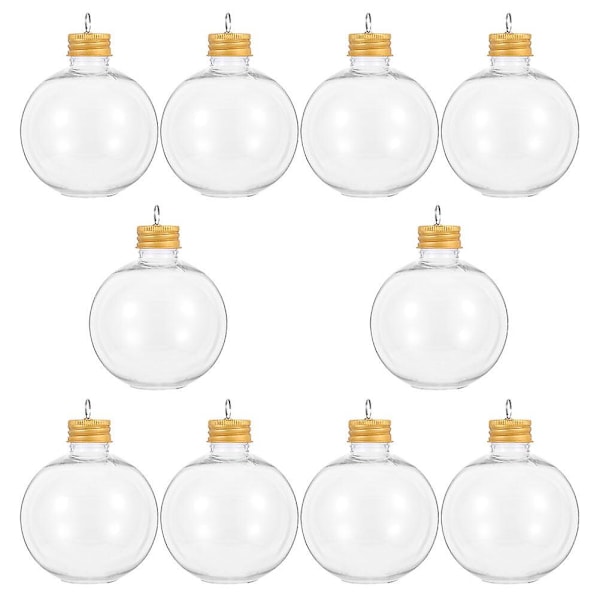 10 st julgranspynt Fyllbara Ornament Vattenflaska Glödlampor Form Hängande Godis Hållare Gyllene 7,2X6X6CM