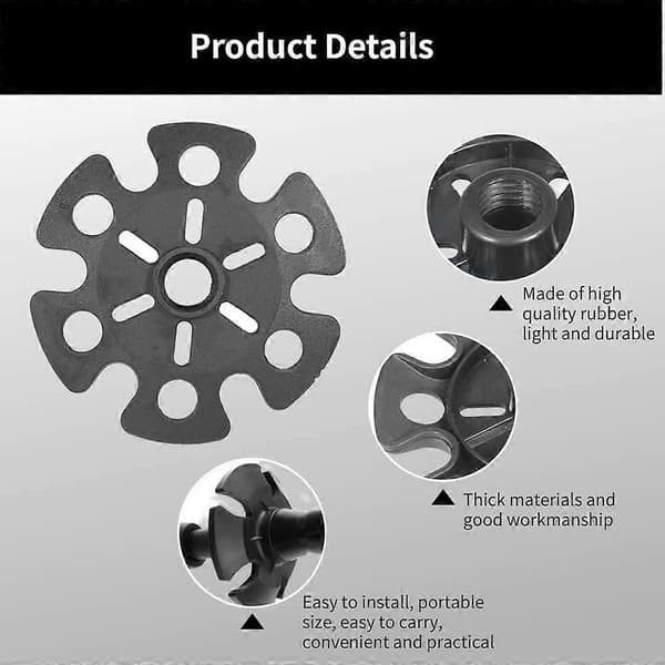 Trekking Pole Baskets - Universal Snow and Ski Baskets, Removable Protectors for Trekking Poles, Rubber Tips (12 pcs)