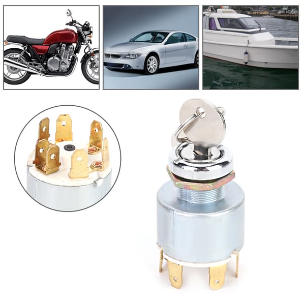 Universal 12V 4-position Ignition Switch with Keys for Car, Motorcycle, Bike, Boat