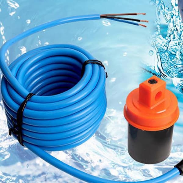 Heavy Duty Float Switch for Sewage, Suspended Solids, and Viscous Liquids (Cable Length 10 Meters) Blue Blå