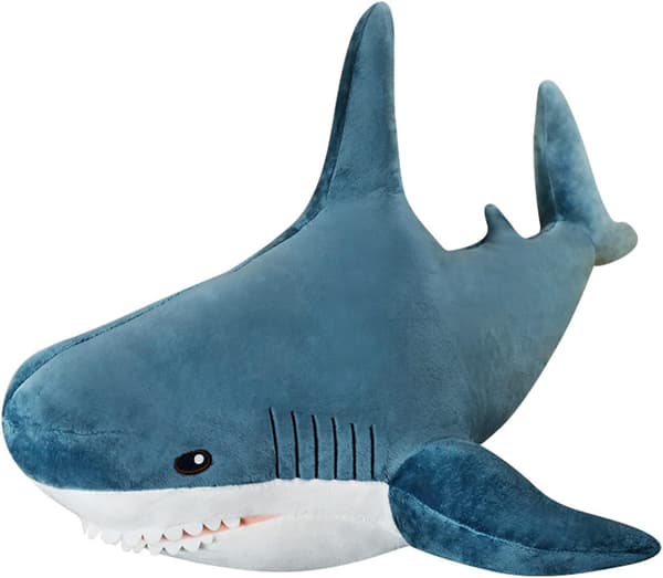 (60cm/23.62 inches, Blue) Giant Shark Plush Pillow Soft Stuffed Anim