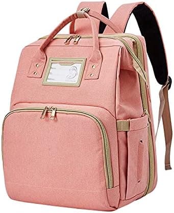 Baby Diaper Backpack - Multifunctional Diaper Bag with Foldable Crib