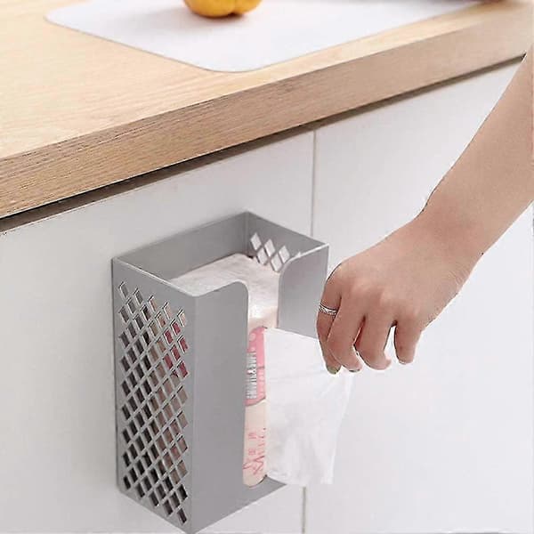 DIY Trace-Free Wall-Mounted Tissue Box, Bathroom Accessory for Home Kitchen Toilet