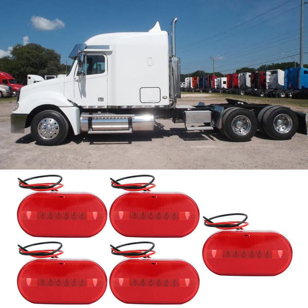 5 stk 6LED 12V Sidemarkeringslys til Lastbil Trailer Praktisk Tilbehør (Rød)