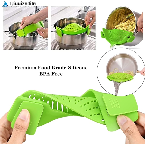 2-piece Clip-on Strainer, Strainer for Pasta, Meat, Vegetables