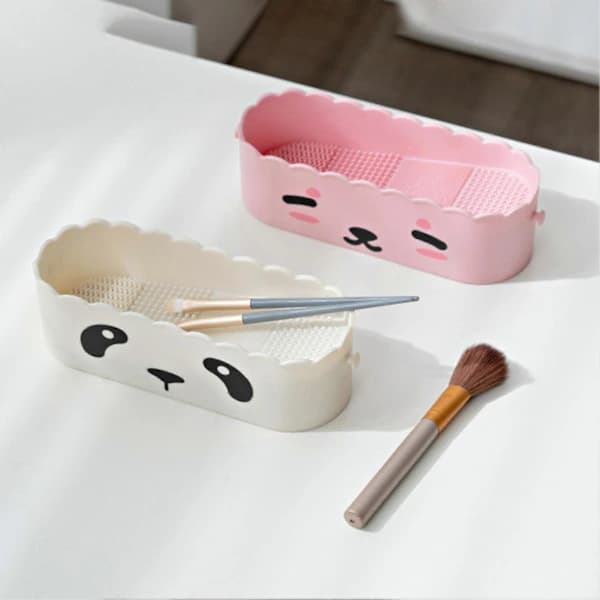 Makeup Brush Cleaner and Drying Rack with Hanging Integrated Storage and Drying Function Makeup Brush Holder Makeup Sponge Powder Puff Cleaning Bowl