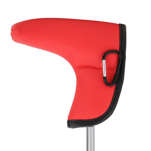 Golf L-shaped Putter Headcover Slotted Blank PU Waterproof Fabric Thick Plush Protection (red)