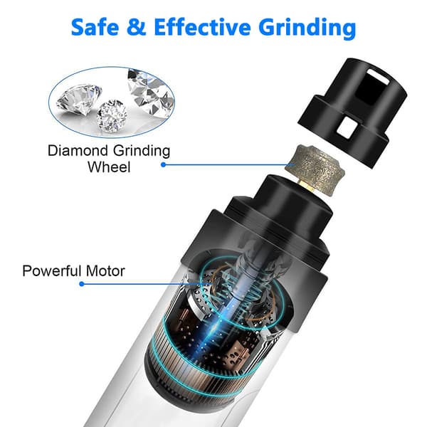 Dog Nail Grinder, Nail Grinder with LED Lights, Super Quiet,
