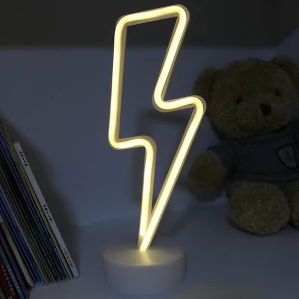 LED Neon Sign Bedroom Decorative Night Light Indoor Lighting Battery and USB Powered Lamp (Warm White Flashing)