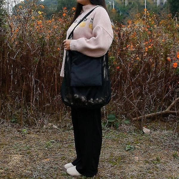 Durable Picking Bag Comfortable Mesh Fabric Large Capacity Crossbody Bag for Garden