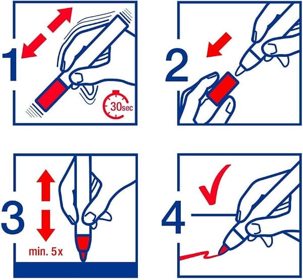 Flytande kritmarkör - vit - 12 olika färger - raderbar krita C C