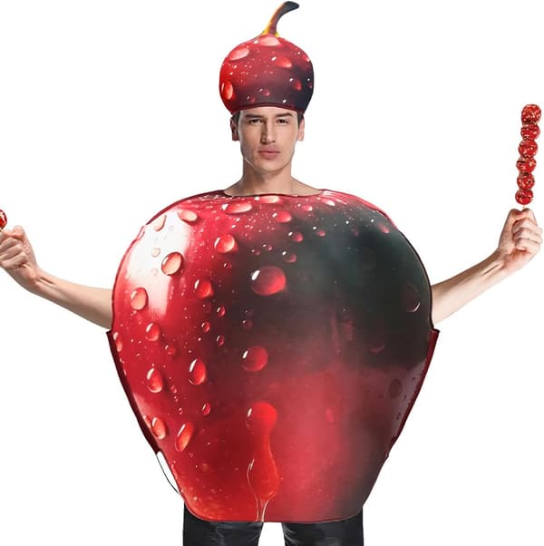 Frugtkostume til voksne, sjove grøntsager til kvinder, mænd og æble - Apfel
