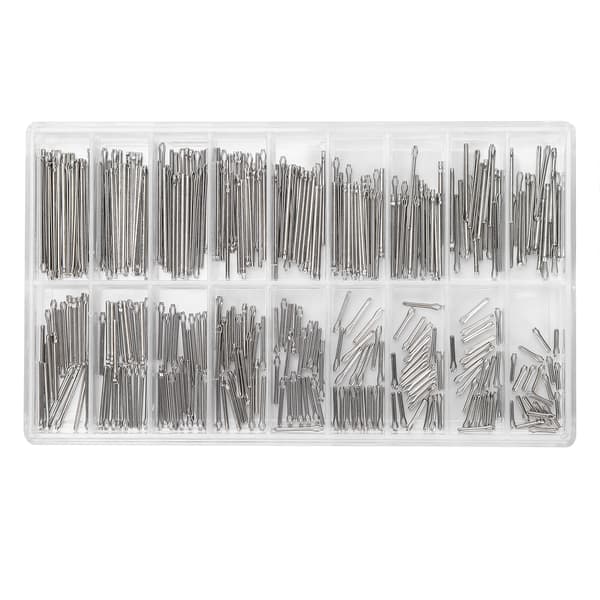 360 stk. urstifter i rustfrit stål, urrem, led, split, fjederstang, reparationssæt 6-23 mm