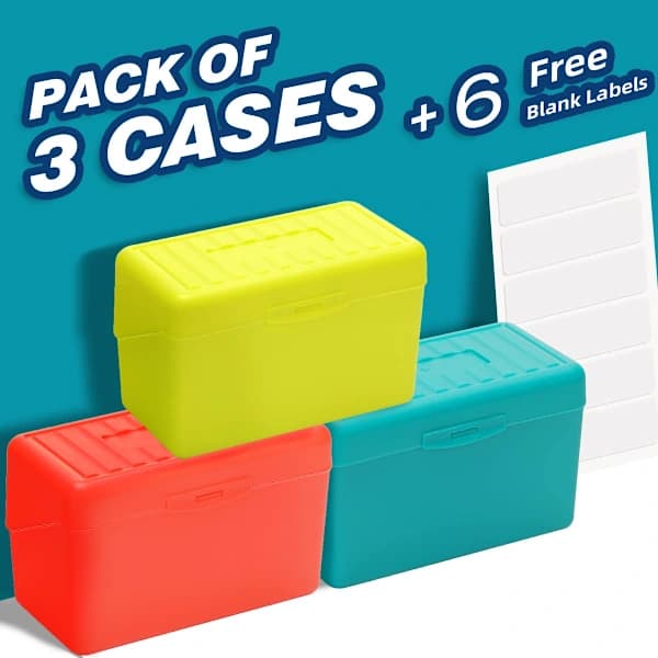 Indekskortholder 3x5, Indekskortboks Organizer Etui, 3x5 Flash Kort Holder, 300 Kort Kapacitet Boks, 3-pak