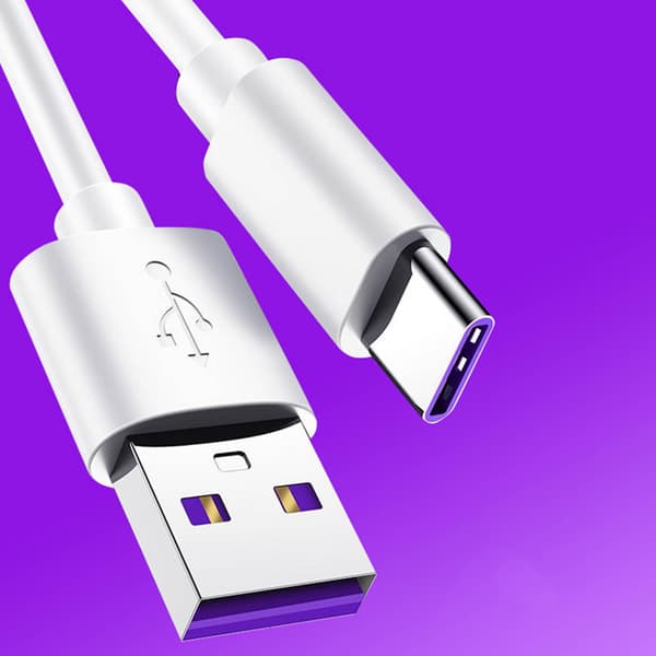Valkoinen 1m datakaapeli 5A Type C pikalatauskaapeli Androidille, Huawei Honorille, Xiaomi-matkapuhelimelle