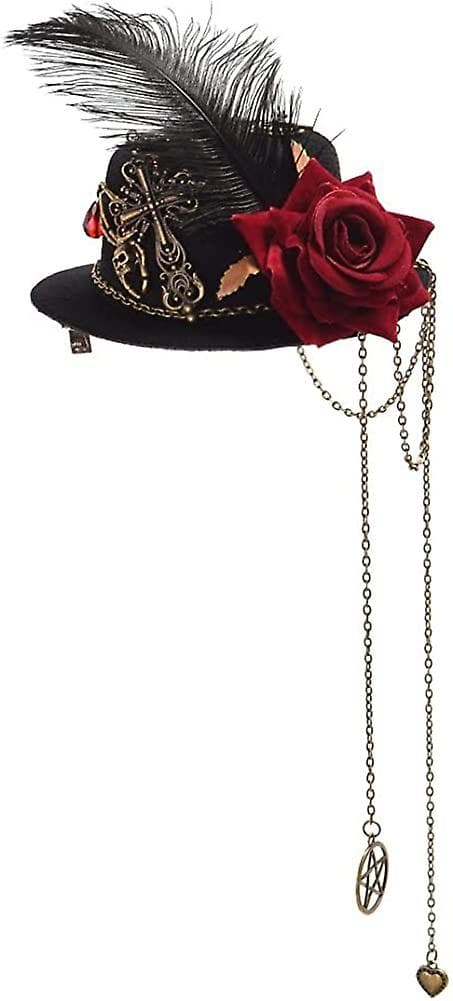 Victorian Steampunk Mini Top Hat Hårklemme Fest Hat Dans Cocktail Hovedklemme