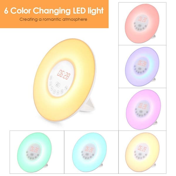 Analog Sunrise Alarm Clock LED Night Light Bedside Lamp