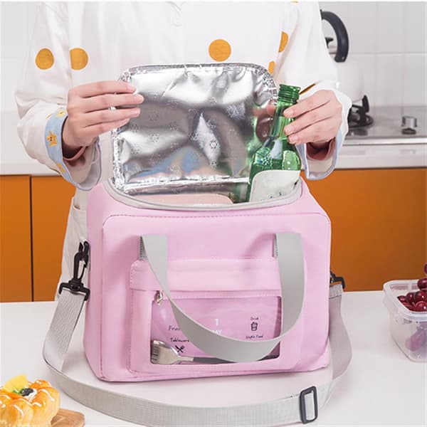 1 PC (Bi) Folieisoleret Strandtaske Tote Bag Kvinder Perlebomuld B