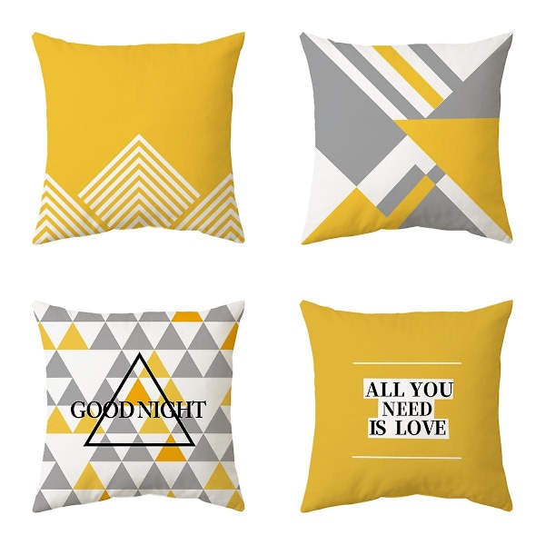 4-Pack Decorative Geometric Cushion Covers