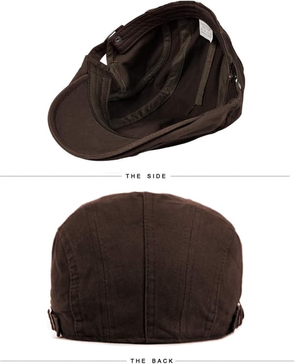 Kaki Beret til Mænd og Kvinder Åndbar Flat Cap Vintage Beret Dr