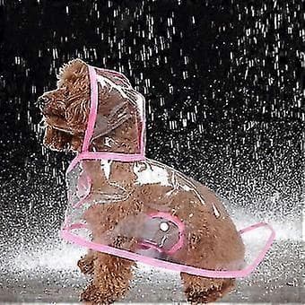 Regnjakke til hund, vanntett regnkappe for valper, rosa