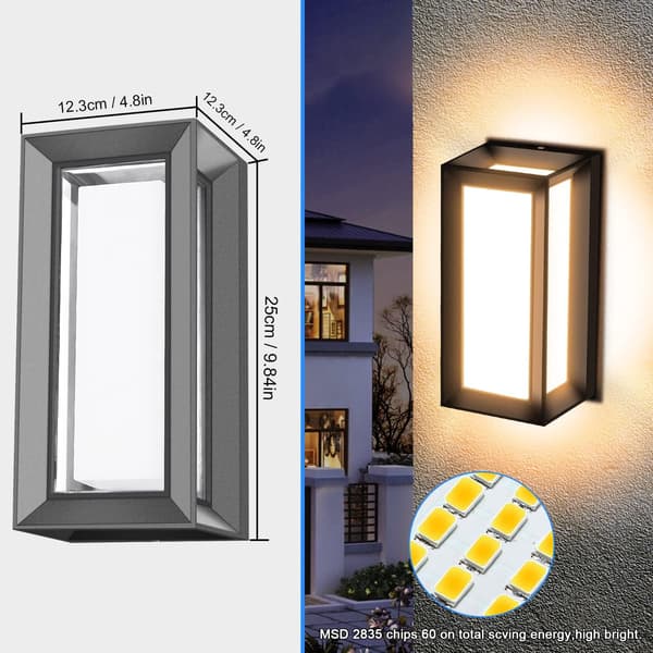 LED-ulkoseinävalaisin 12W Moderni sisäseinävalaisin IP65
